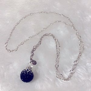 💝Hillberg & Berk Sterling Silver Sparkle Ball Long Necklace Pendant